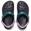Zuecos Crocs Classic Hiker para mujer, color negro, verde azulado, 206772-988