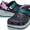 Zuecos Crocs Classic Hiker para mujer, color negro, verde azulado, 206772-988