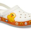 Zuecos Crocs Classic Line Friends Beach, sandalias unisex blancas y amarillas (205791-100)