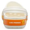 Zuecos Crocs Classic Line Friends Beach, sandalias unisex blancas y amarillas (205791-100)