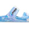 Zuecos Crocs Classic Marble Beach unisex, color blanco y azul, 207701-1FK