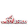 Zuecos Crocs Classic Marble Beach unisex, color rojo y blanco, 206879-884