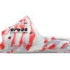 Zuecos Crocs Classic Marble Beach unisex, color rojo y blanco, 206879-884
