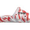 Zuecos Crocs Classic Marble Beach unisex, color rojo y blanco, 206879-884