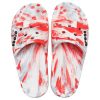 Zuecos Crocs Classic Marble Beach unisex, color rojo y blanco, 206879-884