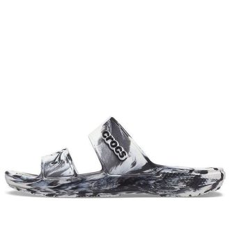 Zuecos Crocs Classic Marble Beach, zapatillas deportivas unisex, blanco y negro 207701-103