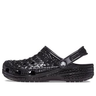 Zuecos Crocs Classic Metallic Crocskin «Negro» 209093-040