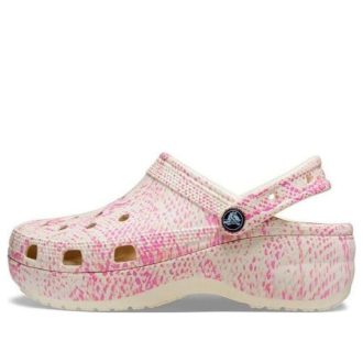 Zuecos Crocs Classic Platform con estampado de serpiente para mujer, color rosa, 207328-2Y3