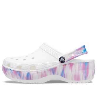 Zuecos Crocs Classic Platform Dream para mujer, color blanco y morado, 207580-94S