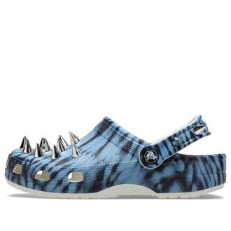 Zuecos Crocs Classic Rebel para mujer, color azul y blanco, 208329-928