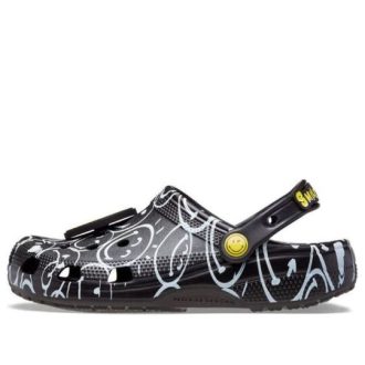 Zuecos Crocs Classic Smiley World «Negro y blanco» 207971-0C4