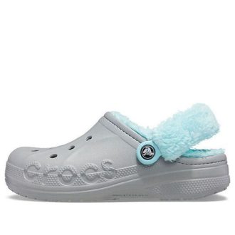 Zuecos Crocs Classic Stay Warm con forro polar unisex, gris y azul, 206633-0IG