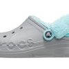 Zuecos Crocs Classic Stay Warm con forro polar unisex, gris y azul, 206633-0IG