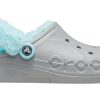 Zuecos Crocs Classic Stay Warm con forro polar unisex, gris y azul, 206633-0IG