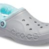 Zuecos Crocs Classic Stay Warm con forro polar unisex, gris y azul, 206633-0IG