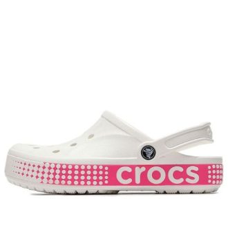 Zuecos Crocs Classic transpirables y antideslizantes, color rosa y blanco, 206852-100