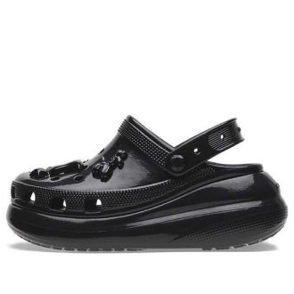 Zuecos Crocs Crush High Shine para mujer, color negro, 209285-001