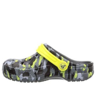 Zuecos Crocs (GS) Baya Seasonal Graphic «Gris, Negro, Amarillo» 205484-0DA