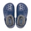 Zuecos Crocs (GS) Classic con forro brillante, color azul, 207010-459