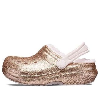 Zuecos Crocs (GS) Classic con forro brillante «Rosa dorado» 207462-2UB