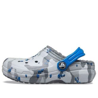 Zuecos Crocs (GS) Classic con forro de camuflaje «Gris, blanco y azul» 207323-0EF