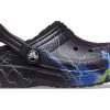 Zuecos Crocs (GS) Classic con forro de felpa «Black Lightning» 207322-0C4