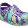 Zuecos Crocs (GS) Classic con forro jaspeado «Multicolor neón morado» 207238-573