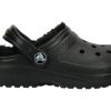 Zuecos Crocs (GS) Classic con forro para niños, color negro, 207010-060