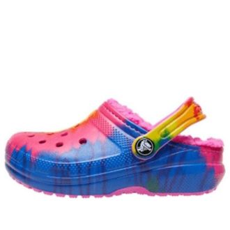 Zuecos Crocs (GS) Classic con forro tie-dye y estampado «Azul Rosa» 206683-6RW