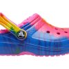 Zuecos Crocs (GS) Classic con forro tie-dye y estampado «Azul Rosa» 206683-6RW