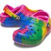 Zuecos Crocs (GS) Classic con forro tie-dye y estampado «Azul Rosa» 206683-6RW