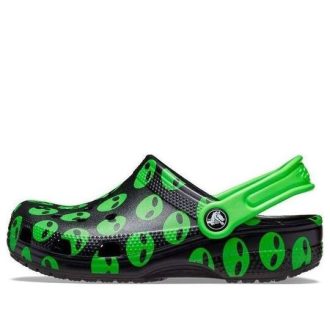 Zuecos Crocs (GS) Classic Easy Icon «Negro Verde» 207599-001