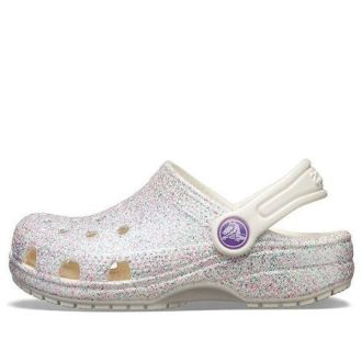 Zuecos Crocs (GS) Classic Glitter «Blanco Plateado» 205441-159