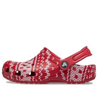 Zuecos Crocs (GS) Classic Holiday Sweater «Rojo y blanco» 209221-90H