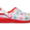 Zuecos Crocs (GS) Classic Lined Elevated Sweethearts «Rojo y blanco» 207738-119