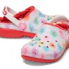 Zuecos Crocs (GS) Classic Lined Elevated Sweethearts «Rojo y blanco» 207738-119