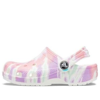 Zuecos Crocs (GS) Classic Tie-Dye con diseño gráfico «Blanco Multi» 205451-6SN