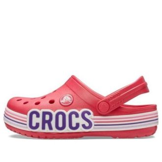 Zuecos Crocs (GS) con rayas y logotipo Crocband «Rojo y blanco» 206345-611