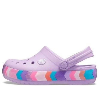 Zuecos Crocs (GS) Crocband Chevron con cuentas «Lilac Multi» 207007-5PR
