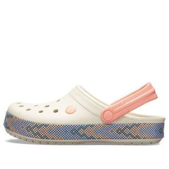 Zuecos Crocs (GS) Crocband Gallery «Blanco Rosa» 205166-1AS