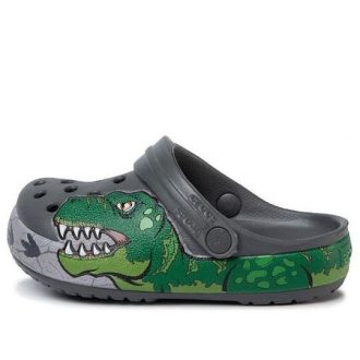 Zuecos Crocs (GS) Fun Lab Dino Band Lights «Gris Verde» 206157-0DA