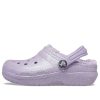 Zuecos Crocs (GS) para niños, clásicos, con forro de purpurina, morados, 205937-530