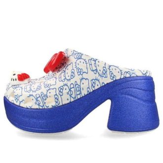 Zuecos Crocs Hello Kitty Siren para mujer, color blanco y azul, 209451-100