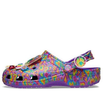 Zuecos Crocs Lisa Frank x Classic «Morado neón con múltiples corazones» 207736-573