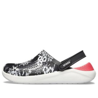 Zuecos Crocs Lite Ride Hyper Floral «Negro, Blanco y Rojo» 205848-97J