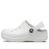 Zuecos Crocs (PS) Classic Baya con forro, color blanco y gris, 207500-11H