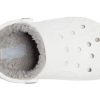 Zuecos Crocs (PS) Classic Baya con forro, color blanco y gris, 207500-11H