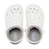 Zuecos Crocs (PS) Classic Baya con forro, color blanco y gris, 207500-11H