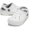 Zuecos Crocs (PS) Classic Baya con forro, color blanco y gris, 207500-11H