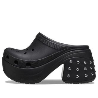 Zuecos Crocs Siren con tachuelas (mujeres), color negro, 209017
